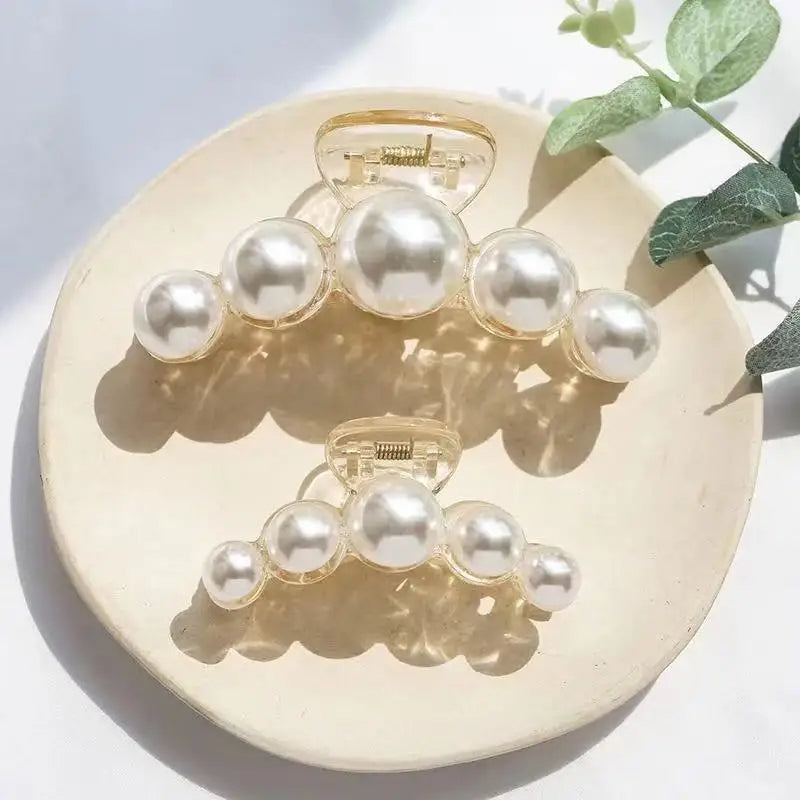 Luxury Pearl Hair Claw Clips.