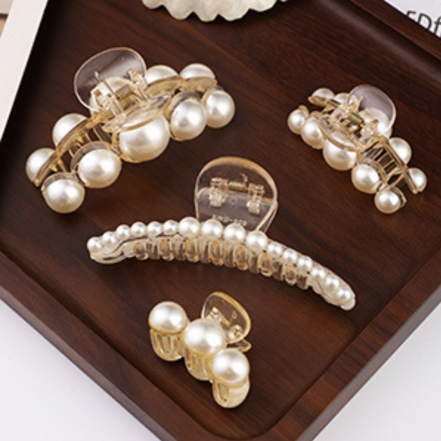 Luxury Pearl Hair Claw Clips.