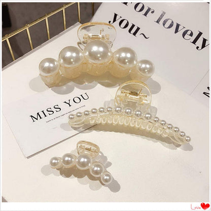 Luxury Pearl Hair Claw Clips.